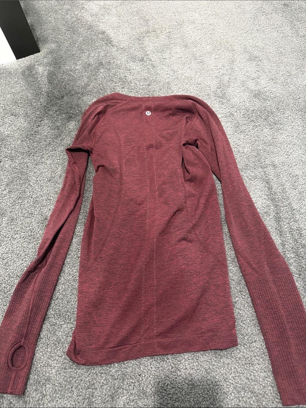 lululemon athletica Long Sleeve Crew Top in Burgundy Heather